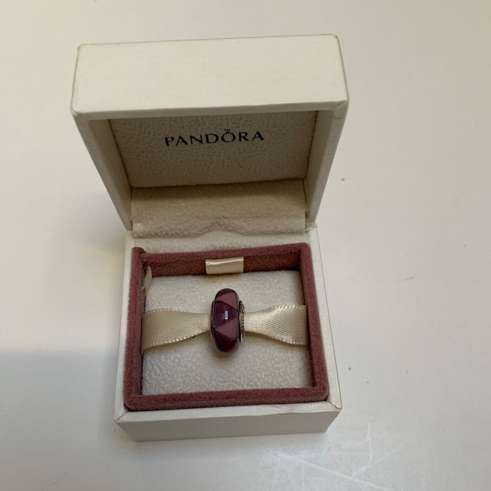 Retired Pandora Murano Glass and Silver Charm